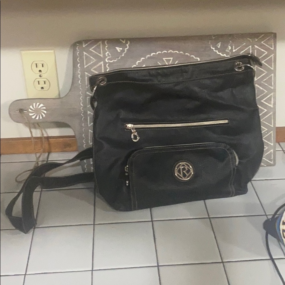 Oversized black Relic cross body purse